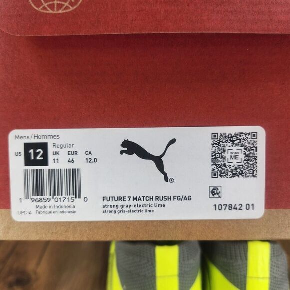 PUMA Future 7 Match Rush FG/AG Mens Size 12 Gray Green Soccer Cleats 107842-01 - Picture 11 of 11